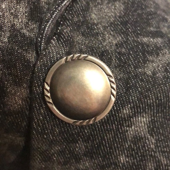 𝅺TWENTY One Large Black and Gray Blue Jean Jacket - Picture 6 of 8